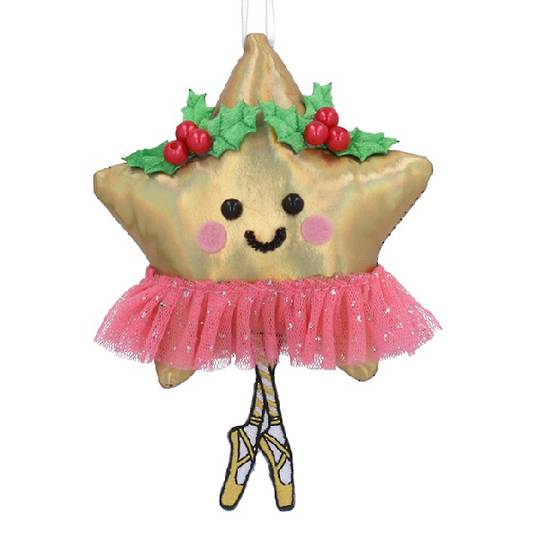 Fabric Smiling Star in Tutu 14cm *ETA Nov